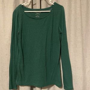 American Eagle Green Long-Sleeve Large Favorite Tee
